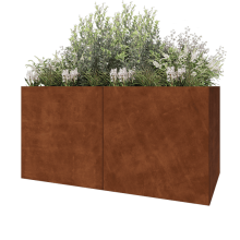 Cortenstaal plantenbak XXL - Rechthoek - 200 x 100 x 100 cm - Met bodemplaat