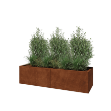 Cortenstaal plantenbak XXL - Rechthoek - 160 x 50 x 40 cm - Met bodemplaat