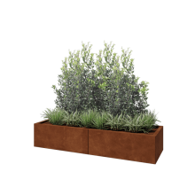 Cortenstaal plantenbak XXL - Rechthoek - 160 x 50 x 30 cm - Met bodemplaat