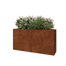 Cortenstaal plantenbak XXL - Rechthoek - 160 x 40 x 80 cm - Met bodemplaat