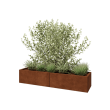 Cortenstaal plantenbak XXL - Rechthoek - 160 x 40 x 30 cm - Zonder bodemplaat