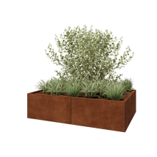 Cortenstaal plantenbak XXL - Rechthoek - 160 x 100 x 40 cm - Zonder bodemplaat