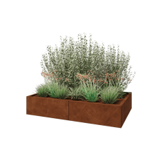 Cortenstaal plantenbak XXL - Rechthoek - 160 x 100 x 30 cm - Zonder bodemplaat
