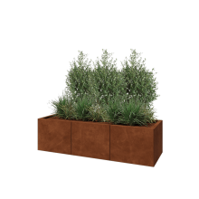 Cortenstaal plantenbak XXL - Rechthoek - 150 x 50 x 40 cm - Met bodemplaat