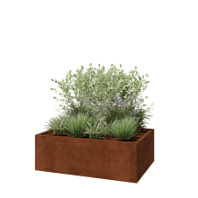 Cortenstaal plantenbak - Rechthoek - 120 x 80 x 40 cm - Met bodemplaat