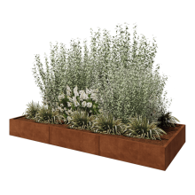 Cortenstaal plantenbak XXL - Rechthoek - 300 x 120 x 30 cm - Zonder bodemplaat