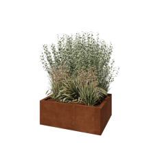 Cortenstaal plantenbak - Rechthoek - 80 x 60 x 30 cm - Zonder bodemplaat