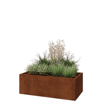 Cortenstaal plantenbak - Rechthoek - 120 x 60 x 40 cm - Met bodemplaat