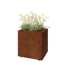 Cortenstaal plantenbak - Rechthoek - 60 x 50 x 60 cm - Met bodemplaat - Met poten