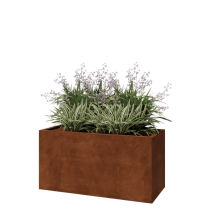 Cortenstaal plantenbak - Rechthoek - 120 x 50 x 60 cm - Met bodemplaat