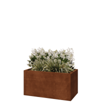 Cortenstaal plantenbak - Rechthoek - 100 x 50 x 50 cm - Met bodemplaat