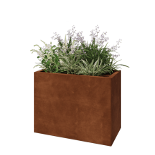 Cortenstaal plantenbak - Rechthoek - 80 x 40 x 60 cm - Met bodemplaat