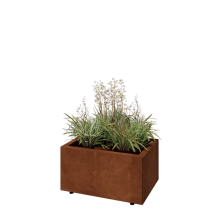 Cortenstaal plantenbak - Rechthoek - 60 x 40 x 30 cm - Met bodemplaat - Met poten