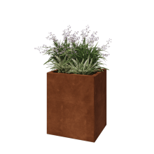 Cortenstaal plantenbak - Rechthoek - 50 x 40 x 60 cm - Met bodemplaat