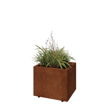 Cortenstaal plantenbak - Rechthoek - 50 x 40 x 40 cm - Met bodemplaat - Met poten