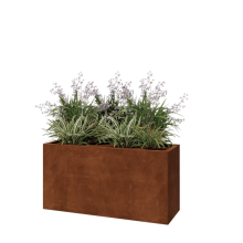 Cortenstaal plantenbak - Rechthoek - 120 x 40 x 60 cm - Met bodemplaat