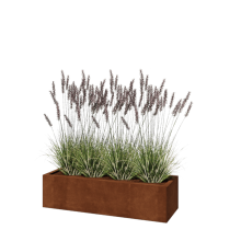 Cortenstaal plantenbak - Rechthoek - 120 x 40 x 30 cm - Met bodemplaat