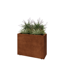 Cortenstaal plantenbak - Rechthoek - 80 x 30 x 60 cm - Met bodemplaat - Met poten