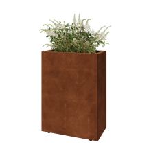 Cortenstaal plantenbak - Rechthoek - 60 x 30 x 80 cm - Met bodemplaat - Met poten