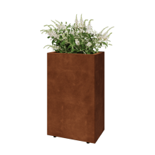 Cortenstaal plantenbak - Rechthoek - 50 x 30 x 80 cm - Met bodemplaat - Met poten