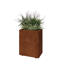 Cortenstaal plantenbak - Rechthoek - 50 x 30 x 60 cm - Met bodemplaat - Met poten