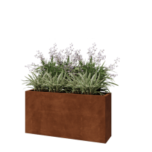 Cortenstaal plantenbak - Rechthoek - 120 x 30 x 60 cm - Met bodemplaat