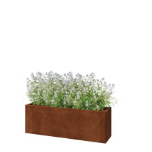 Cortenstaal plantenbak - Rechthoek - 120 x 30 x 40 cm - Met bodemplaat