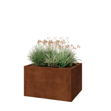 Cortenstaal plantenbak - Rechthoek - 100 x 80 x 60 cm - Met bodemplaat