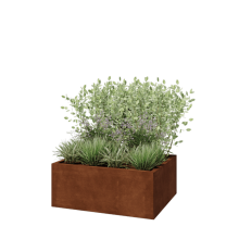Cortenstaal plantenbak - Rechthoek - 100 x 80 x 40 cm - Zonder bodemplaat
