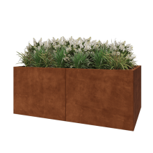 Cortenstaal plantenbak XXL - Rechthoek - 200 x 120 x 80 cm - Met bodemplaat