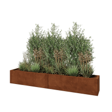 Cortenstaal plantenbak XXL - Rechthoek - 200 x 30 x 30 cm - Zonder bodemplaat