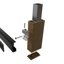 Brise Soleil verstelbare alu Montageclip RAL9005 verpakt per 10 + RVS Bouten & Schroeven