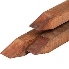 Angelim vermelho hardhout paal 4 x 4 x 120 cm, fijnbezaagd, gepunt