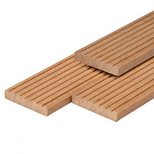 Bangkirai hardhouten vlonderplank 2,5 x 14,5 x 460 cm kunstmatig gedroogd, geschaafd, 1 zijde 7 groe