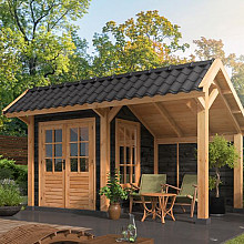 Kapschuur Bergen L Type 3 Douglas Gedroogd Potdekselplank zwart