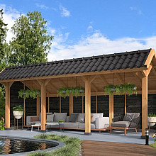 Kapschuur Bergen L Type 6 Douglas Gedroogd Potdekselplank zwart