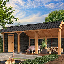 Kapschuur Bergen L Type 7 Douglas Gedroogd Potdekselplank zwart