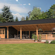 Kapschuur Bergen XL, Type 11 Douglas Gedroogd Potdekselplank zwart