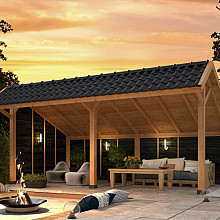 Kapschuur Bergen XL, Type 2 Douglas Gedroogd Potdekselplank zwart