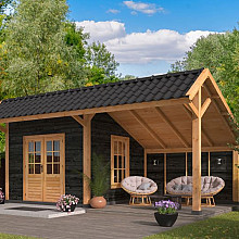 Kapschuur Bergen XL, Type 3 Douglas Gedroogd Potdekselplank zwart