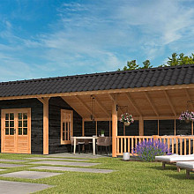 Kapschuur Bergen XL, Type 8 Douglas Gedroogd Potdekselplank zwart