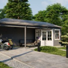 Blokhut - Tuinhuis Gretel | 44 mm | vuren grijs geïmpregneerd