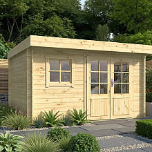 Blokhutprieel - Tuinhuis Marit | 44 mm | vuren grijs geïmpregneerd