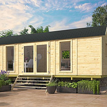 Circuswagen Dan | 19mm | vuren onbehandeld | 328 x 720 cm | excl. onderstel, deuren, en ramen