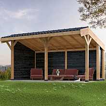 DHZ Kapschuur Goor Douglas 600 x 300 cm zwart geïmpregneerd