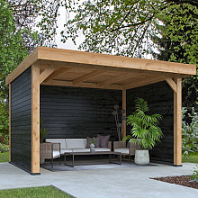 DHZ Plat dak Ommen Douglas 300 x 400 cm zwart geïmpregneerd