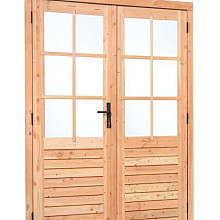 Douglas dubbele glas deur 6-ruits B185xH205 cm buitenmaat, linksdraaiend