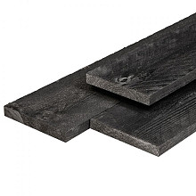 Douglas kantplank 2,5 x 25,0 x 400 cm, vers, zwart geïmpregneerd, fijnbezaagd, scherpkantig