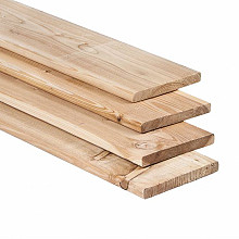 Douglas plank 1,6 x 14,0 x 130 cm, gedroogd, geschaafd, 4 ronde hoeken