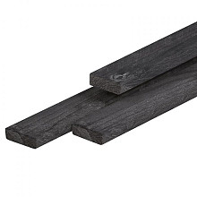 Douglas regel 4,5 x 7,5 x 250 cm, vers, zwart geïmpregneerd, fijnbezaagd, scherpkantig